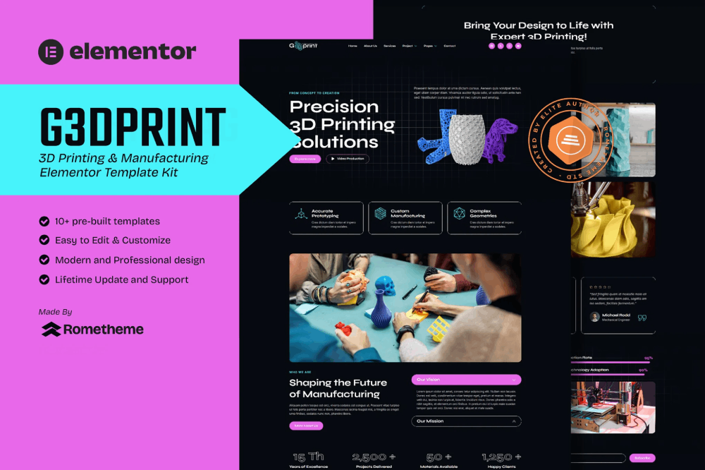 G3Dprint - 3D Printing & Manufacturing Services Elementor Template Kit 1 G3Dprint - 3D Printing & Manufacturing Services Elementor Template Kit, Elementor Template Kit, G3Dprint Elementor Template Kit - Free Download