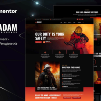 Gadam - Fire Department Elementor Template Kit, Elementor Template Kit, Gadam Elementor Template Kit - Free Download