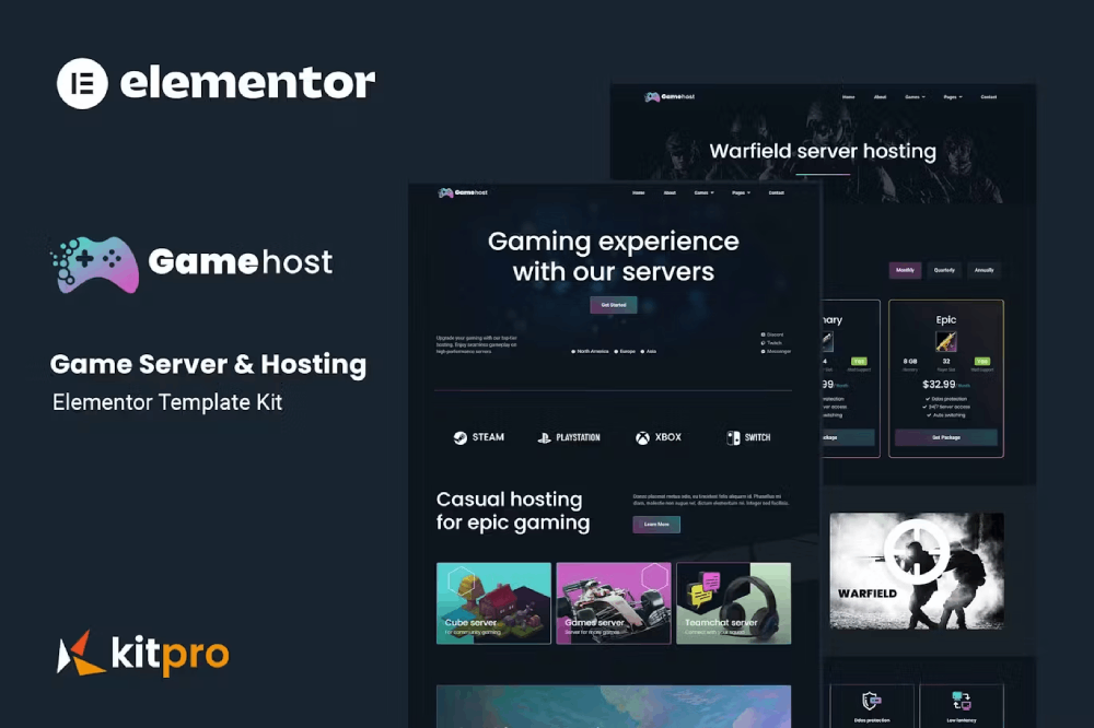 Gamehost Elementor Template Kit 1 Gamehost Elementor Template Kit, Elementor Template Kit, Gamehost Elementor Template Kit - Free Download