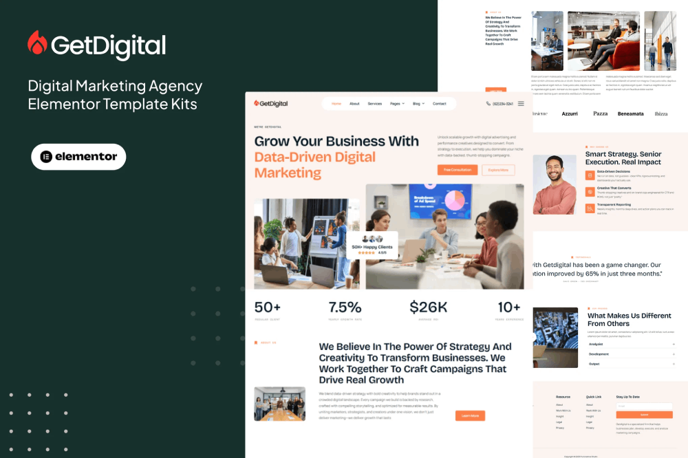 GetDigital Elementor Template Kit 1 GetDigital Elementor Template Kit Cover