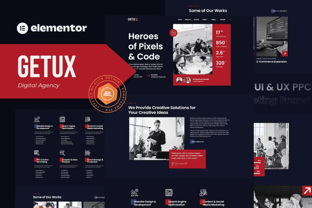 Getux - Modern Digital Agency Elementor Template Kit 1 Getux - Modern Digital Agency Elementor Template Kit, Elementor Template Kit, Getux Elementor Template Kit - Free Download