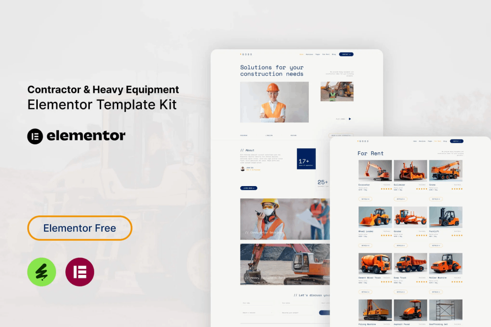 Goso - Contractor & Heavy Equipment Elementor Template Kit 1 Goso - Contractor & Heavy Equipment Elementor Template Kit, Elementor Template Kit, Goso Elementor Template Kit - Free Download