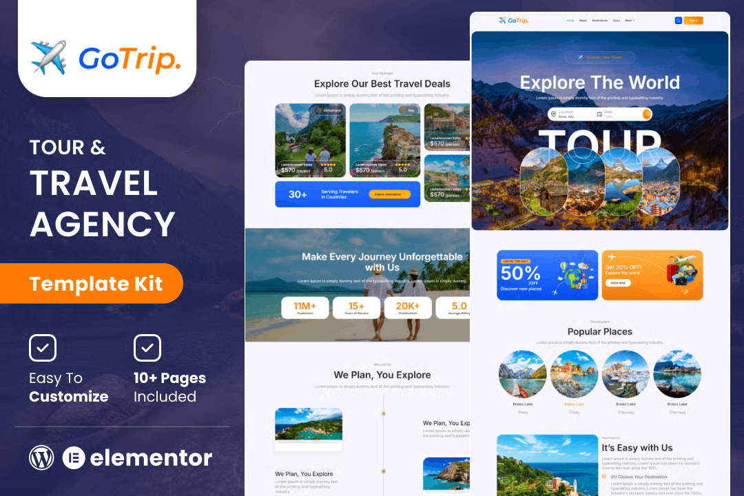 Gotrip Elementor Template Kit 1 Gotrip Elementor Template Kit Cover