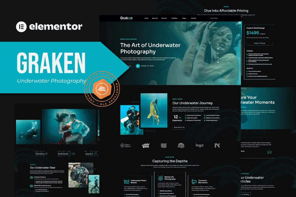 Graken - Underwater Photography Elementor Template Kit 1 Graken - Underwater Photography Elementor Template Kit, Elementor Template Kit, Graken Elementor Template Kit - Free Download