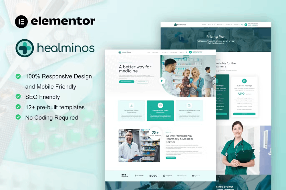 Healminos - Template kit for Pharmacy & Medical Elementor Template Kit 1 Healminos - Template kit for Pharmacy & Medical Elementor Template Kit, Elementor Template Kit, Healminos Elementor Template Kit - Free Download