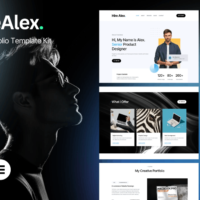 Hire Alex - CV & Portfolio Elementor Template Kit, Elementor Template Kit, Hire Alex Elementor Template Kit - Free Download