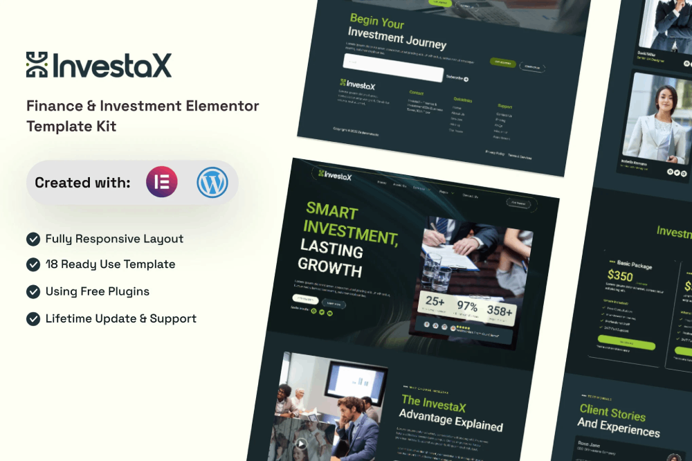 Investax - Finance & Investment Elementor Template Kit 1 Investax - Finance & Investment Elementor Template Kit Cover