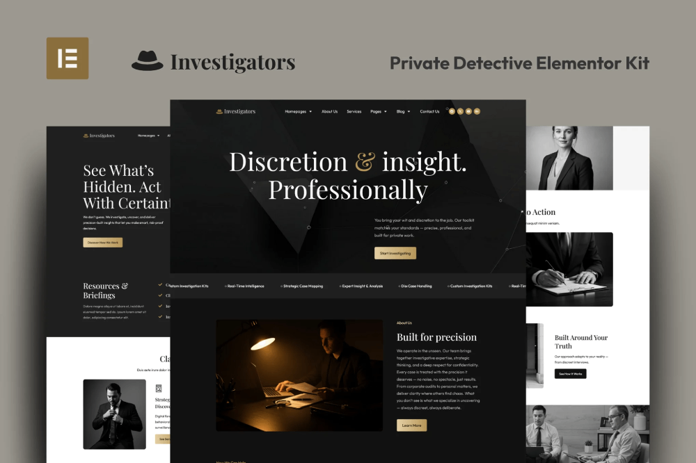 Investigators - Private Detective Elementor Pro Template Kit Elementor Template Kit 1 Investigators - Private Detective Elementor Template Kit, Elementor Template Kit, Investigators Elementor Template Kit - Free Download