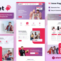 Iznet - Broadband Internet Service Provider Elementor Template Kit, Elementor Template Kit, Iznet Elementor Template Kit - Free Download