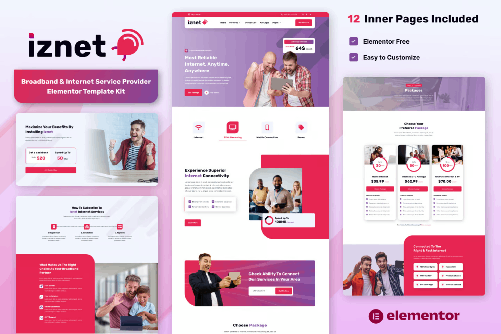 Iznet - Broadband Internet Service Provider Elementor Template Kit 1 Iznet - Broadband Internet Service Provider Elementor Template Kit, Elementor Template Kit, Iznet Elementor Template Kit - Free Download