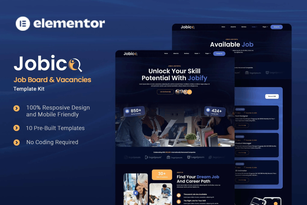 Jobico Elementor Template Kit 1 Jobico Elementor Template Kit, Elementor Template Kit, Jobico Elementor Template Kit - Free Download