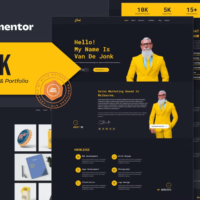 Jonk - Resume CV & Portfolio Elementor Template Kit, Elementor Template Kit, Jonk Elementor Template Kit - Free Download