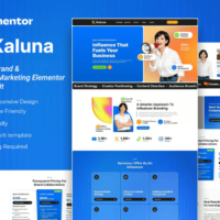 Kaluna - Personal Brand & influencer Marketing Elementor Template kit Elementor Template Kit Cover