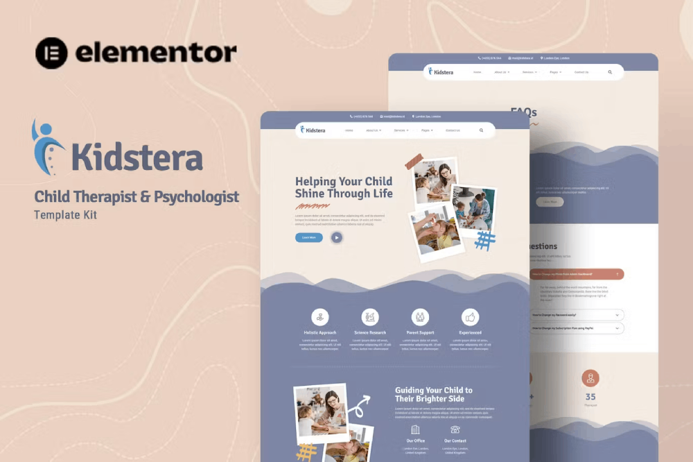 Kidstera Elementor Template Kit 1 Kidstera Elementor Template Kit Cover