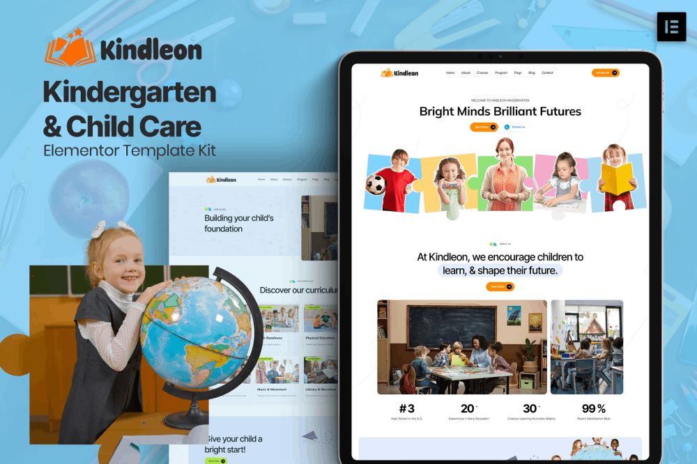 Kindleon - Kindergarten & Child Care Elementor Template Kit 1 Kindleon - Kindergarten & Child Care Elementor Template Kit, Elementor Template Kit, Kindleon Elementor Template Kit - Free Download