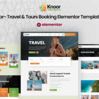 Knoor - Travel & Tours Booking Elementor Template Kit, Elementor Template Kit, Knoor Elementor Template Kit - Free Download