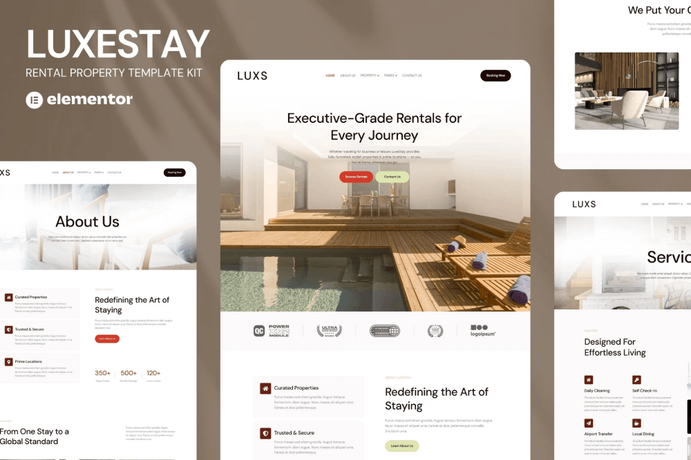 LuxeStay - Rental Property Elementor Template Kit 1 LuxeStay - Rental Property Elementor Template Kit, Elementor Template Kit, LuxeStay Elementor Template Kit - Free Download