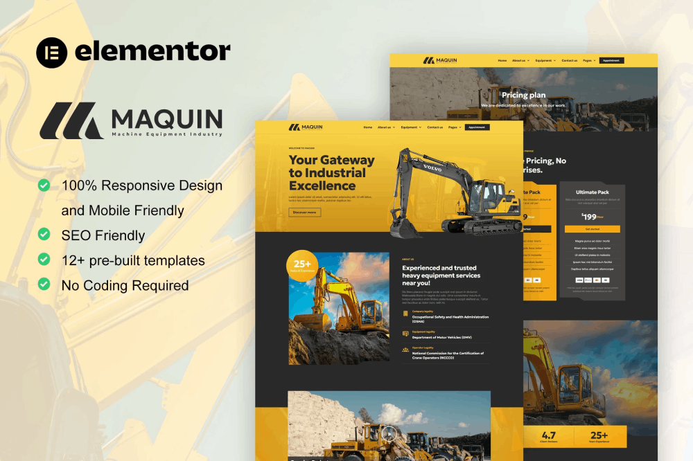 Maquin - Template kit for machinery & equipment rental Elementor Template Kit 1 Maquin - Template kit for machinery & equipment rental Elementor Template Kit, Elementor Template Kit, Maquin Elementor Template Kit - Free Download