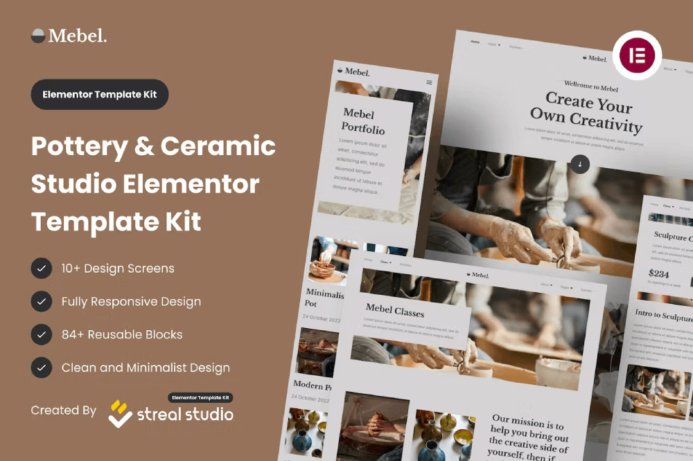 Mebel - Pottery & Ceramic Studio Elementor Kit Elementor Template Kit 1 Mebel - Pottery & Ceramic Studio Elementor Template Kit, Elementor Template Kit, Mebel Elementor Template Kit - Free Download