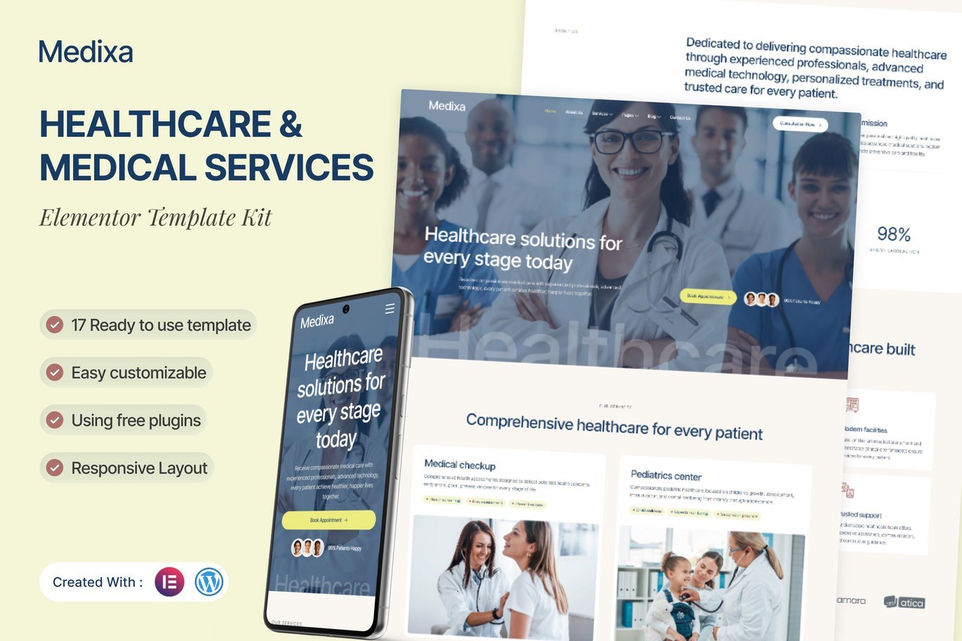 Medixa - Healthcare & Medical Services Elementor Template Kit 1 Medixa - Healthcare & Medical Services Elementor Template Kit Cover