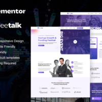 Meetalk - Template kit for event & conference Elementor Template Kit Cover