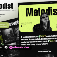 Melodist - Musician Profile Elementor template Kit Elementor Template Kit Cover