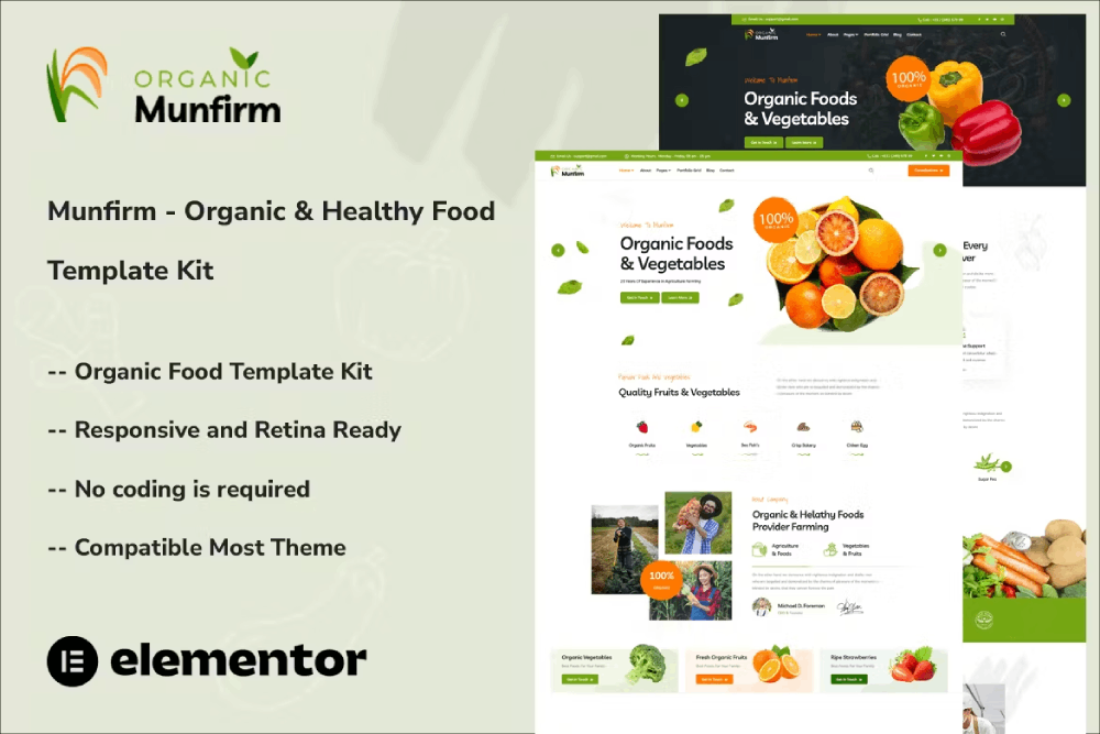 Munfirm - Organic & Healthy Food Elementor Template Kit 1 Munfirm - Organic & Healthy Food Elementor Template Kit, Elementor Template Kit, Munfirm Elementor Template Kit - Free Download