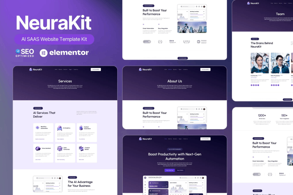 NeuraKit - AI Saas Elementor Template Kit 1 NeuraKit - AI Saas Elementor Template Kit, Elementor Template Kit, NeuraKit Elementor Template Kit - Free Download