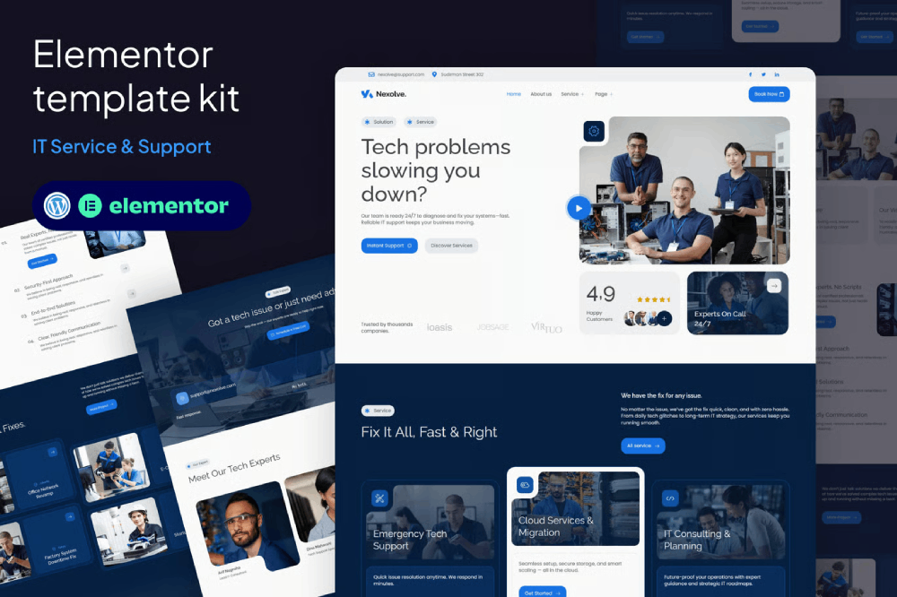 Nexolve - IT Service & Support Elementor Template Kit 1 Nexolve - IT Service & Support Elementor Template Kit Cover