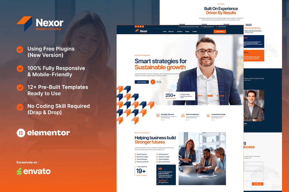 Nexor - Business Consulting Elementor Template Kit 1 Nexor - Business Consulting Elementor Template Kit Cover
