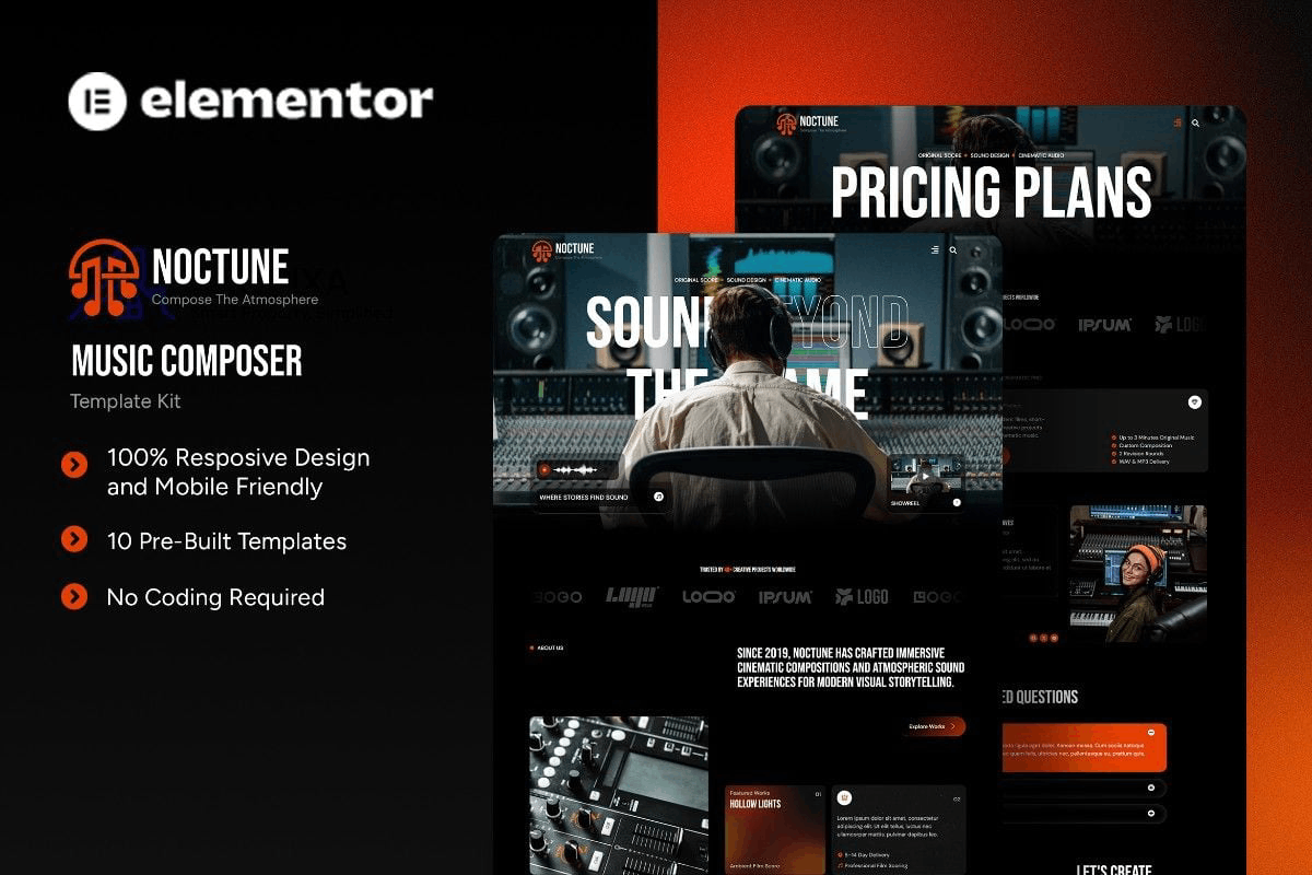 Noctune Elementor Template Kit 1 Noctune Elementor Template Kit Cover