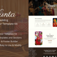 Nunta - Indian Wedding Elementor Template Kit Cover