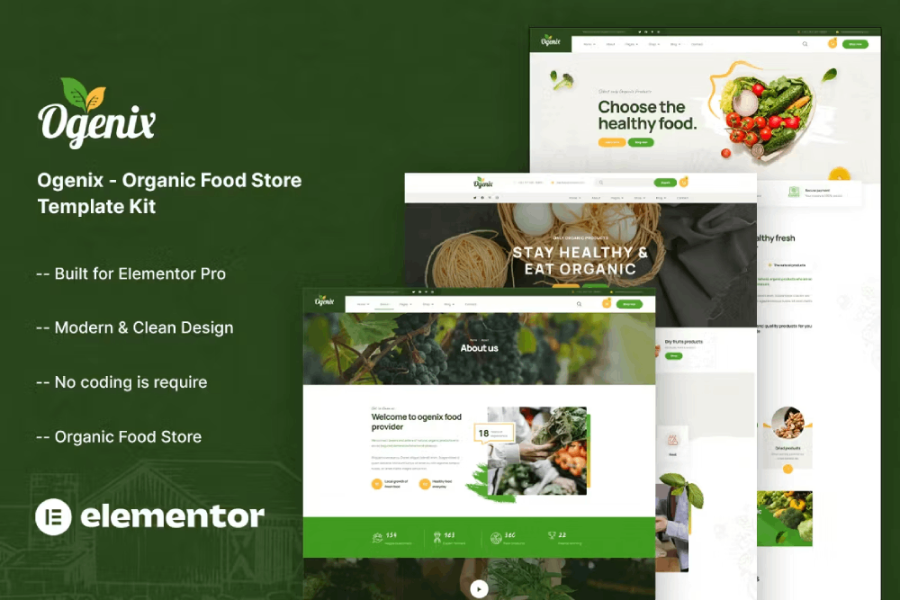 Ogenix - Organic Food Store Elementor Template Kit 1 Ogenix - Organic Food Store Elementor Template Kit, Elementor Template Kit, Ogenix Elementor Template Kit - Free Download
