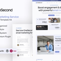 OneSecond Email Marketing Service Elementor Template Kit, Elementor Template Kit, OneSecond Elementor Template Kit - Free Download