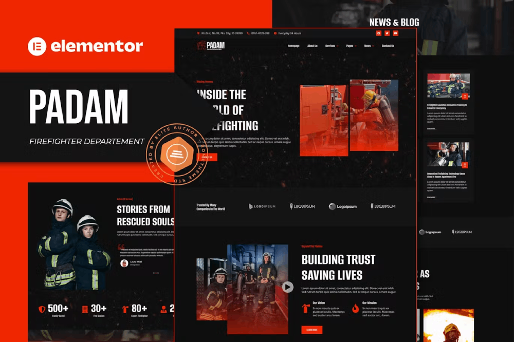 Padam - Firefighter Departement Elementor Template Kit 1 Padam - Firefighter Departement Elementor Template Kit, Elementor Template Kit, Padam Elementor Template Kit - Free Download