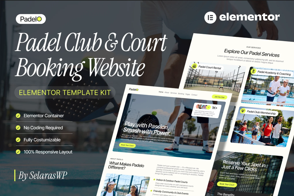 Padel Elementor Template Kit 1 Padel Elementor Template Kit, Elementor Template Kit, Padel Elementor Template Kit - Free Download