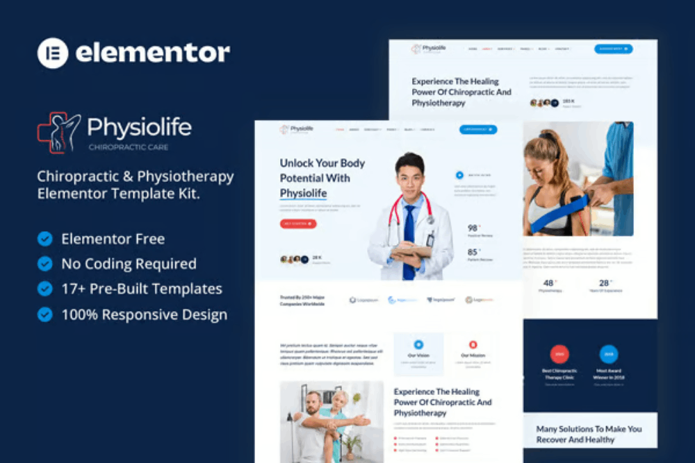 Physiolife - Chiropractic & Physiotherapy Elementor Template Kit 1 Physiolife - Chiropractic & Physiotherapy Elementor Template Kit, Elementor Template Kit, Physiolife Elementor Template Kit - Free Download