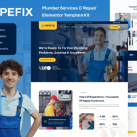 Pipefix - Plumber Services & Repair Elementor Template Kit, Elementor Template Kit, Pipefix Elementor Template Kit - Free Download