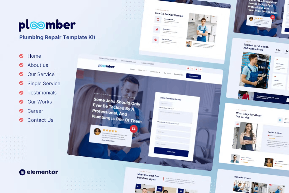 Ploombr - Plumbing Repair Service Template Kit Elementor Template Kit 1 Ploombr - Plumbing Repair Service Elementor Template Kit, Elementor Template Kit, Ploombr Elementor Template Kit - Free Download