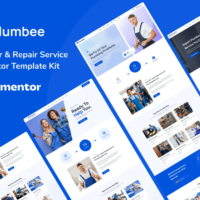 Plumbee - Plumber & Repair Service Elementor Template Kit, Elementor Template Kit, Plumbee Elementor Template Kit - Free Download