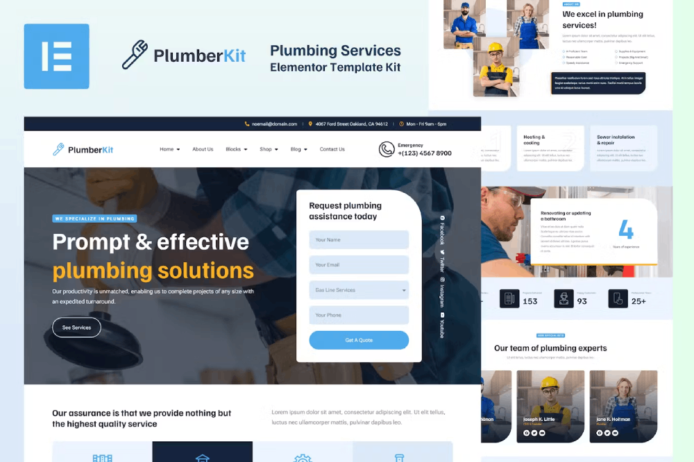 PlumberKit - Plumbing Services Elementor Template Kit 1 PlumberKit - Plumbing Services Elementor Template Kit, Elementor Template Kit, PlumberKit Elementor Template Kit - Free Download