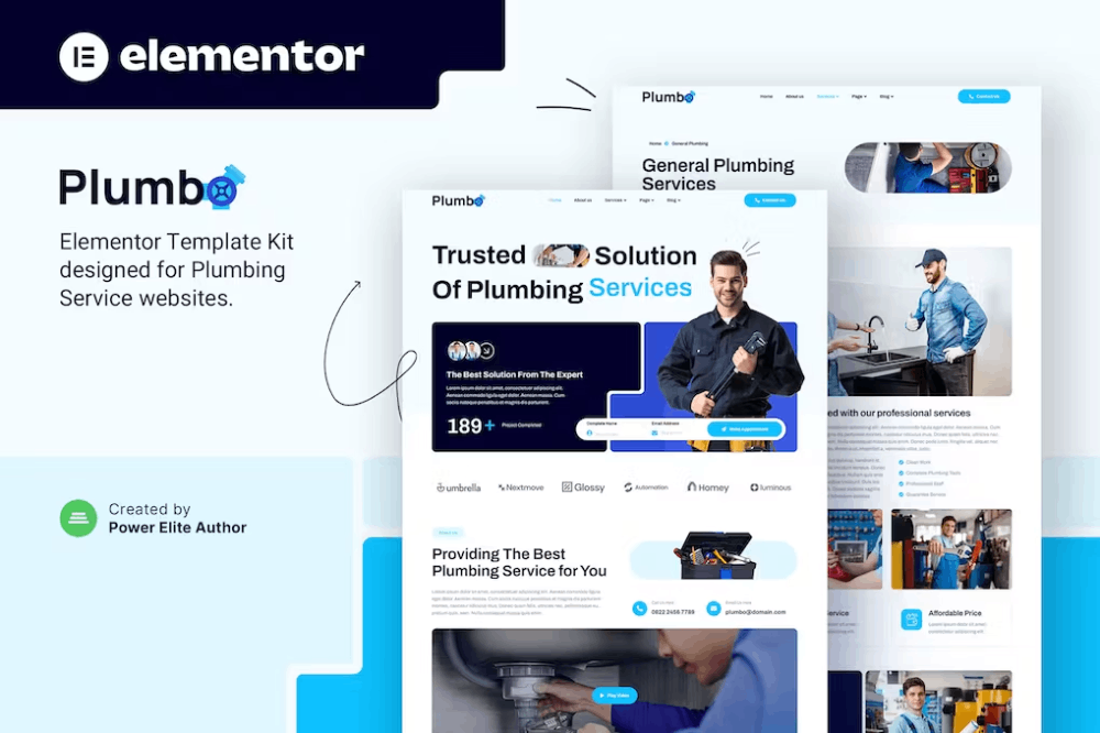 Plumbo – Plumbing Services Elementor Template Kit 1 Plumbo – Plumbing Services Elementor Template Kit, Elementor Template Kit, Plumbo Elementor Template Kit - Free Download