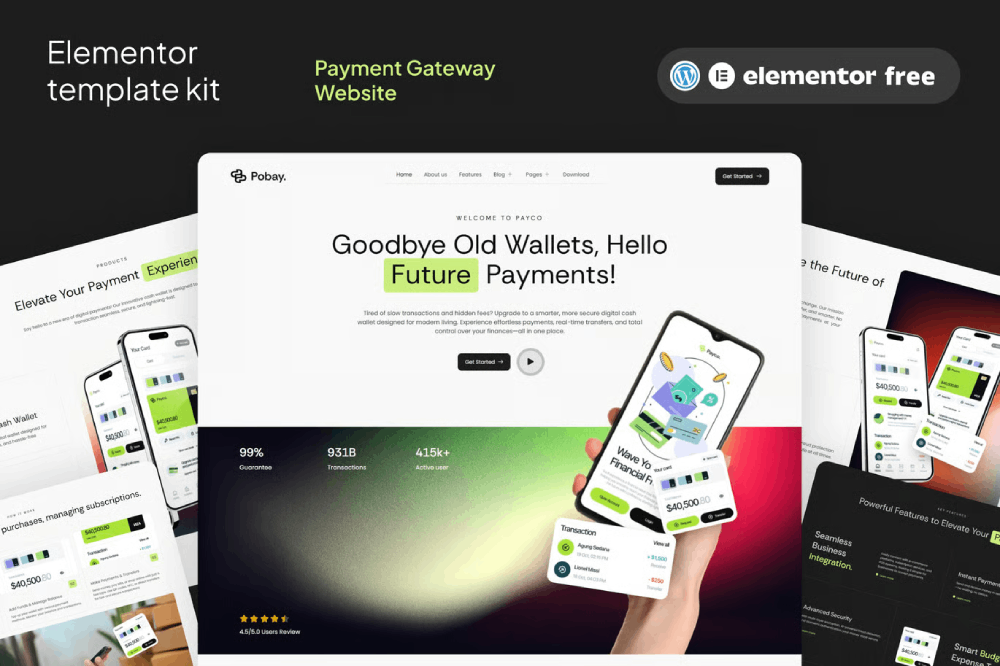 Pobay - Online payment Gateway Elementor Template Kit 1 Pobay - Online payment Gateway Elementor Template Kit Cover