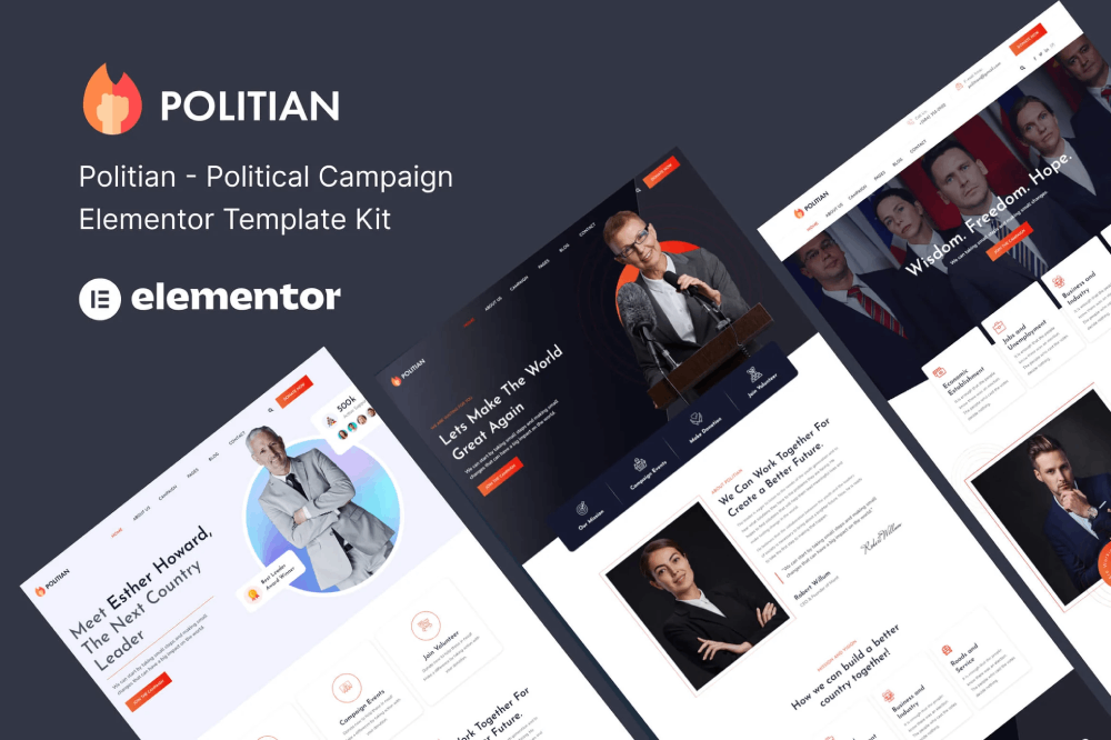 Politian - Political Campaign Elementor Template Kit 1 Politian - Political Campaign Elementor Template Kit, Elementor Template Kit, Politian Elementor Template Kit - Free Download
