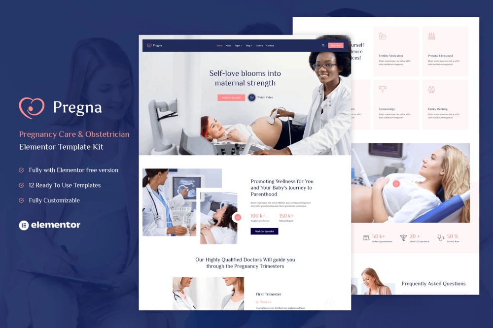 Pregna - Pregnancy Care & Obstetrician Elementor Template Kit 1 Pregna - Pregnancy Care & Obstetrician Elementor Template Kit, Elementor Template Kit, Pregna Elementor Template Kit - Free Download
