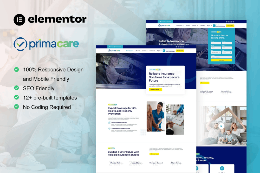 Primacare - Template kit for Insurance Company Elementor Template Kit 1 Primacare - Template kit for Insurance Company Elementor Template Kit, Elementor Template Kit, Primacare Elementor Template Kit - Free Download