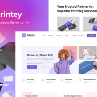 Printey - Printing Business Elementor Template Kit, Elementor Template Kit, Printey Elementor Template Kit - Free Download