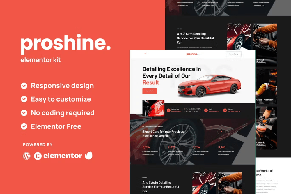 Proshine - Auto Detailing Elementor Kit Elementor Template Kit 1 Proshine - Auto Detailing Elementor Template Kit, Elementor Template Kit, Proshine Elementor Template Kit - Free Download