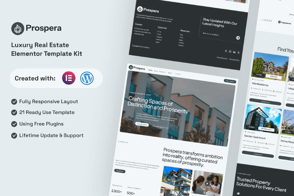 Prospera - Luxury Real Estate Elementor Template Kit 1 Prospera - Luxury Real Estate Elementor Template Kit Cover