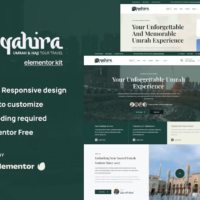 Qahira - Umrah and Travel Elementor Template Kit, Elementor Template Kit, Qahira Elementor Template Kit - Free Download